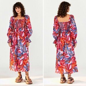 NEW Farm Rio Colorful Bananas Dress Small